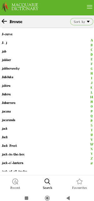 Macquarie School Dictionary Screenshot 2