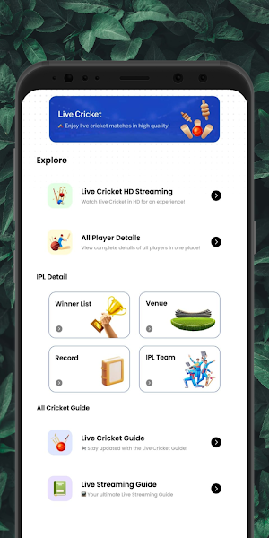 Live Sports TV: HD Cricket TV Screenshot 1