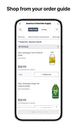 AFBS Ordering Screenshot 1