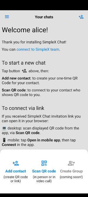 SimpleX Chat Screenshot 2