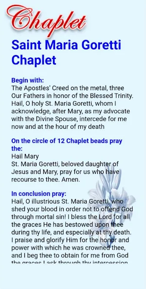 Saint Maria Goretti Devotion Screenshot 3