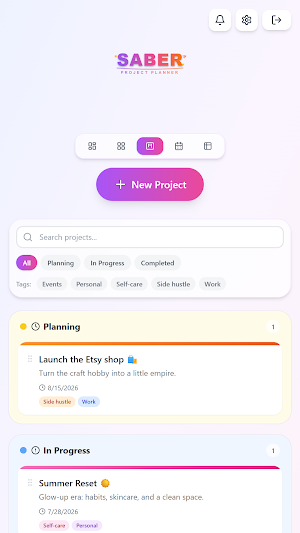 Saber Planner Screenshot 2