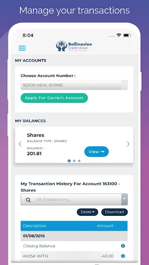 Ballinasloe Credit Union Mobile Screenshot 1