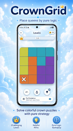 CrownGrid – Queen Puzzle Screenshot 1