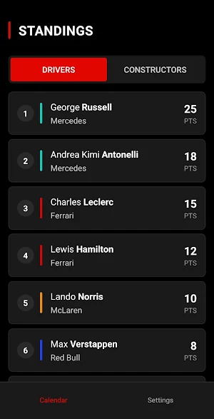 Formula calendar Screenshot 1