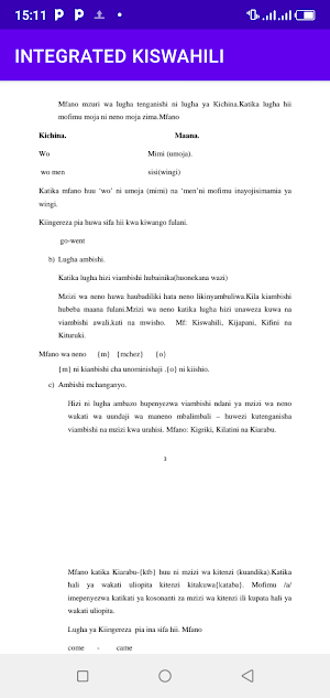 Intergrated Kiswahili Screenshot 2