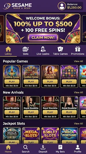 Sesame Casino Screenshot 0