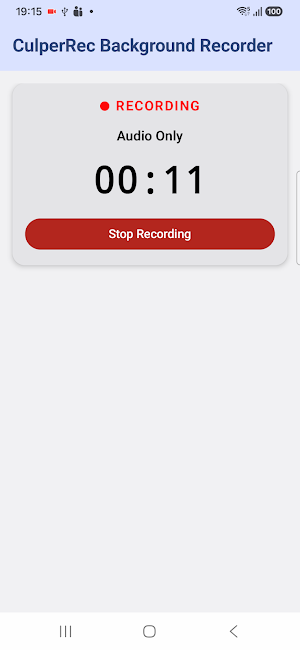 CulperRec Background Recorder Screenshot 1