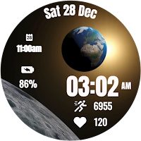 Earth & Moon 3D Watch Face