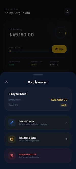 Kolay Borç Takibi Screenshot 2