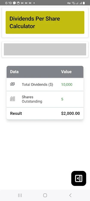 Dividends Per Share Calculator Screenshot 3