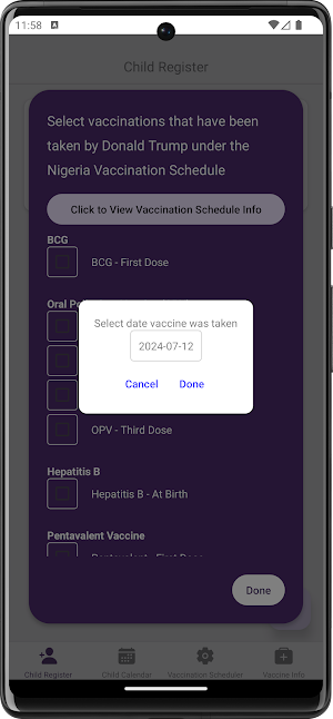 Immunization Tracker Screenshot 1