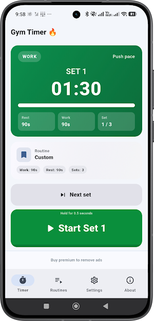 Gym TImer - Interval, Routine Screenshot 0