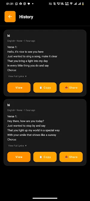 Lyrics AI — Song Generator Screenshot 3