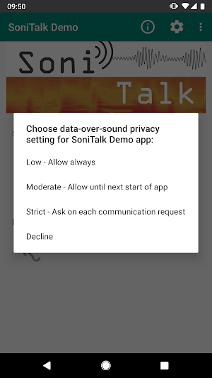 SoniTalk - Exchange Data Over (Ultra)Sound Screenshot 3