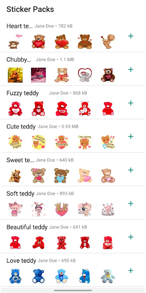 Cute teddy bear stickers Screenshot 1