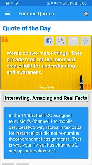 Free famous quotes, jokes, facts and humor Screenshot 0