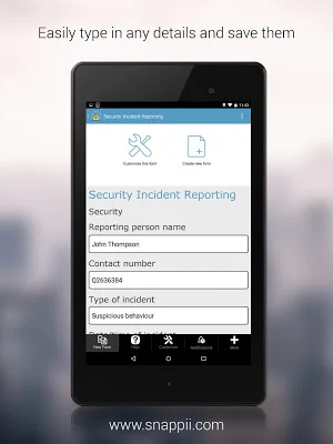 Security Incident Reporting Screenshot 1