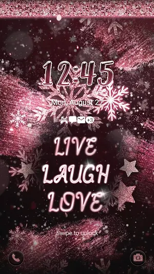 Black Pink Snowflake-Wallpaper Screenshot 1