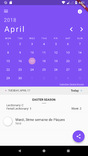 Catholic Liturgical Calendar Screenshot 2