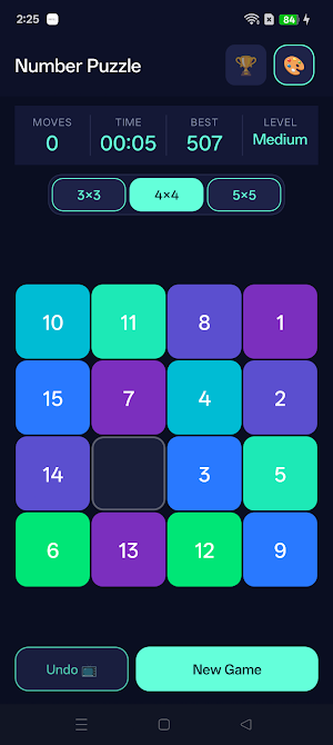 Sliding Number Puzzle Game Screenshot 2