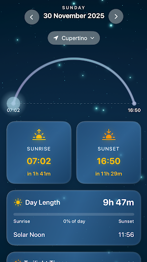 Sunrise & Sunset Planner Screenshot 0