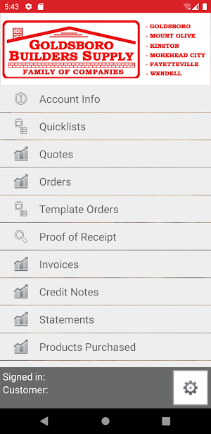 Goldsboro Builders Supply Web Track Screenshot 2