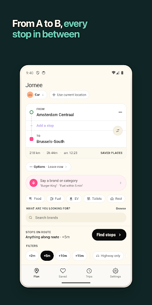 Jornee: Stops Along Route Screenshot 1