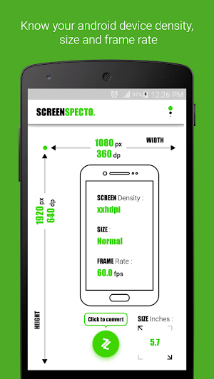 ScreenSpecto. - Screen specs Screenshot 1