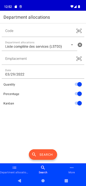 Department allocations Screenshot 0