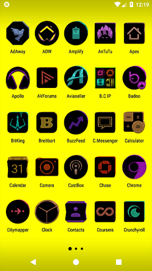 Black and Colors Icon Pack Screenshot 1