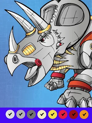 Dino Robot Coloring By Numbers Screenshot 2