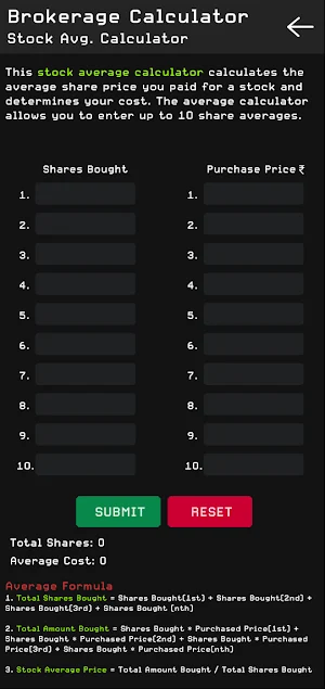Brokerage Calculator Screenshot 2