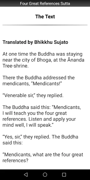 Four Great References Sutta Screenshot 1
