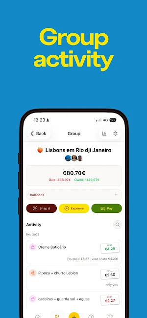 BananaSplit - Split expenses Screenshot 1
