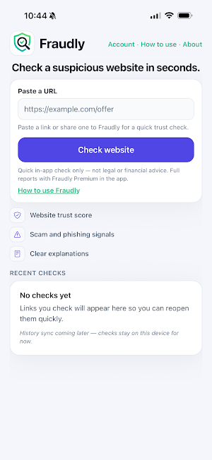 Fraudly: Scam Checker Screenshot 0