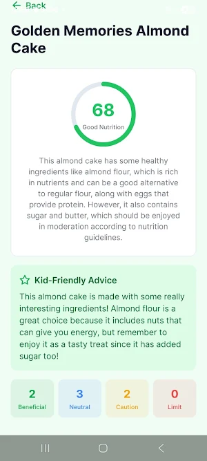Snacker Food Ingredients Scan Screenshot 2