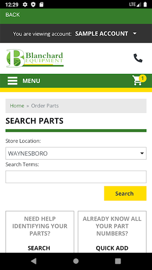 Blanchard Equipment Portal Screenshot 2