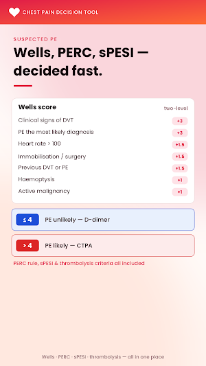 Chest Pain Decision Tool Screenshot 2