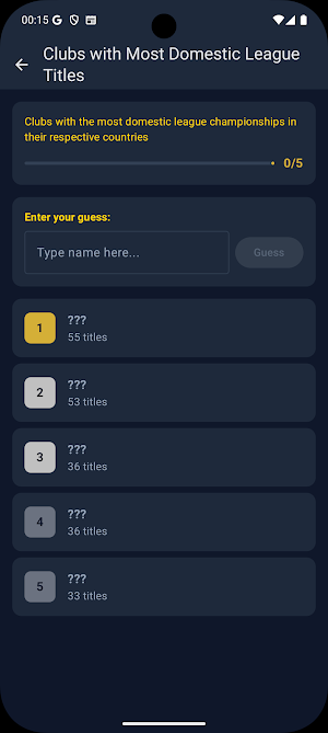 Guess Football Ranking Screenshot 0