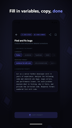 Promptly: AI Prompt Library Screenshot 2