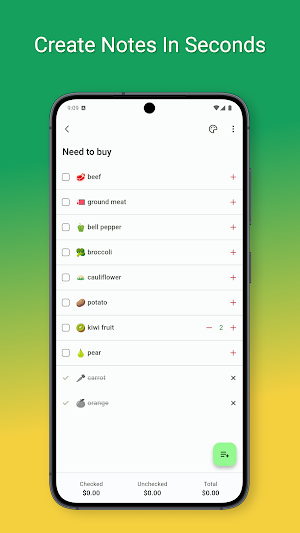 Shopping Notes Screenshot 1