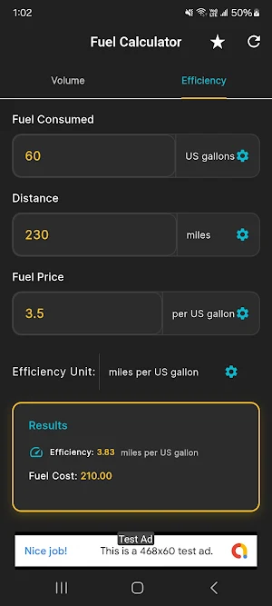 Fuel Calculator Screenshot 0