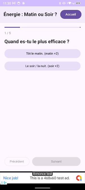 Test Personnalité Quiz psycho Screenshot 2