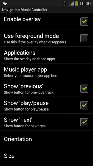 Navigation Music Controller Screenshot 1