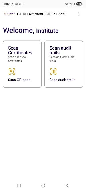 GHRU Amravati SeQR Scan Screenshot 2