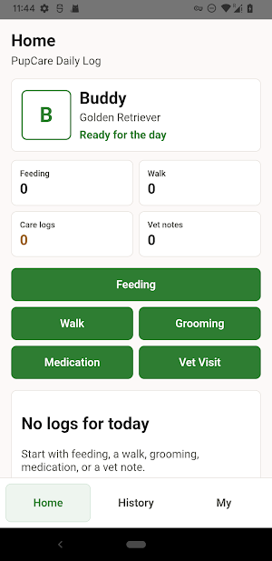 PupCare Daily Log Screenshot 0