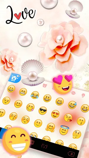 Pretty Pearl Flowers Keyboard  Screenshot 2