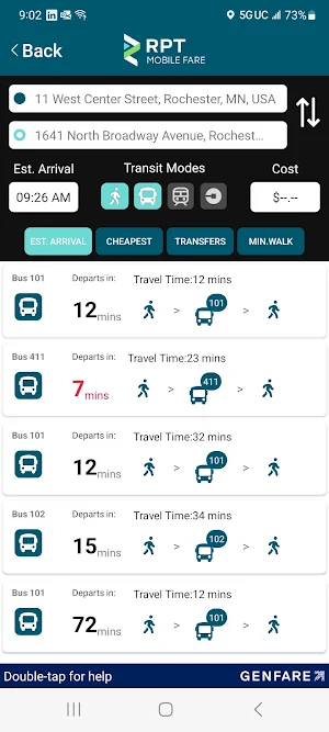 RPT Mobile Fare App Screenshot 3