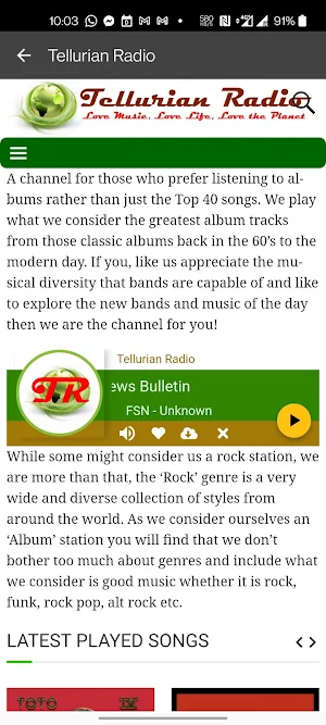 Tellurian Radio Screenshot 2